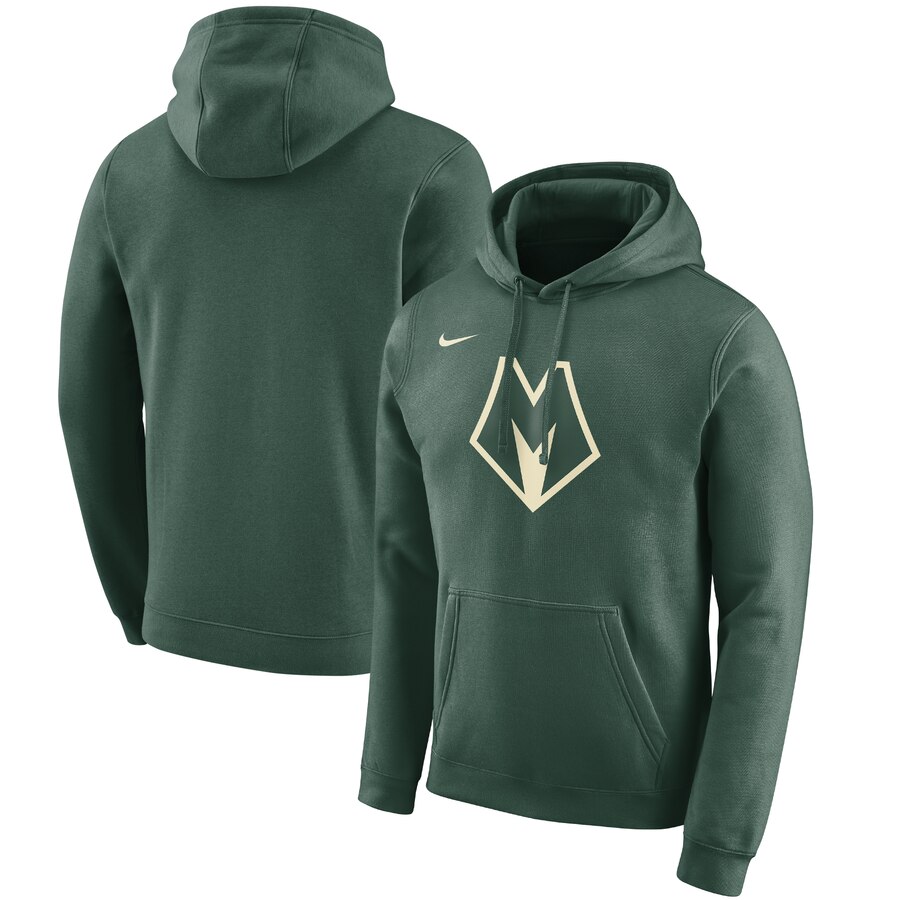 NBA Milwaukee Bucks Nike 201920 City Edition Club Pullover Hoodie Green->philadelphia 76ers->NBA Jersey